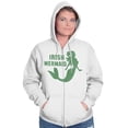thumbnail image 5 of St Patrick's Day Irish Mermaid Zip Hoodie Sweatshirt Women Brisco Brands X, 5 of 6