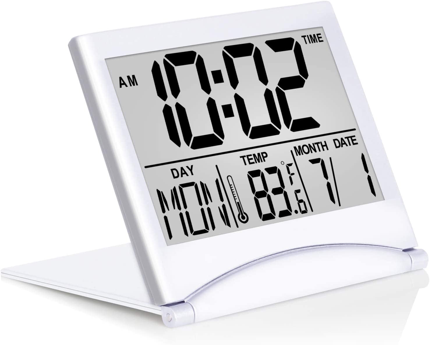 Desktop LCD Digital Display Alarm Clock Temperature Thermometer Calendar Snooze 