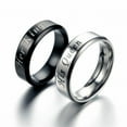 thumbnail image 5 of Jiyike 12# Her King His Queen Titanium Stainless Steel Couples Finger Ring His and Hers Couple Wedding Promise Rings (Black), 5 of 10