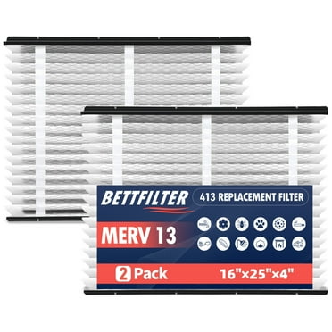 2 Pack 413 Replacement Filter,MERV 13 16x25x4,Compatible with AprilAire Whole House Air Purifiers 1410, 1610, 2140, 2400, 2410, 2416, 3410, 4400, or Space-Gard 2400 with Upgrade Kit 1413