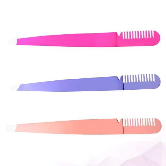 FACEGA Eyebrow Tweezers for Women 2 in 1 Design Eyebrow Combing 3pcs