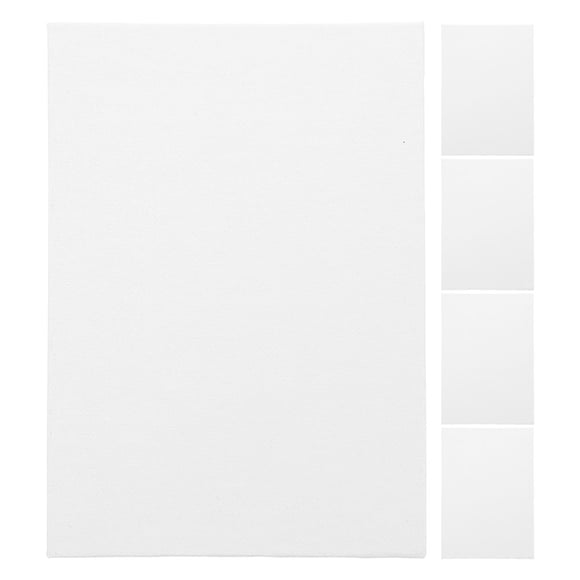 Phenofice 5Pcs Drawing Board Canvas for Acrylic Painting Artists White Wood Cotton Rectangular Blank Craft Supplies