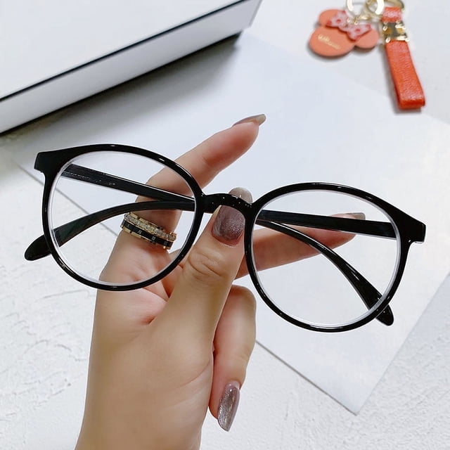Gafas con montura plana estilo espejo antiluz azul, montura pequeña redonda retro, montura sin graduación, gafas con acabado para miopía