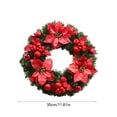 thumbnail image 3 of Iumwxz Christmas Wreath for Front Door 15 Inch Full Artificial Wreath with Glitter Berry Clusters and Frosted Branches Blue PVC Indoor Outdoor Holiday Decor, 3 of 8