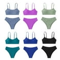 thumbnail image 4 of GYRATEDREAM Girl's Two Piece Swimsuit High Waisted Spaghetti Strap Swimsuit Solid Color Bathing Suit Bikini Sets, 4 of 4