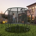 thumbnail image 2 of CITYLE 10FT Trampoline with Enclosure Net and Lights, Outdoor Trampoline for Kids and Adults, 1000LBS Trampoline with Basketball Hoop, Galvanized Steel Heavy Duty Trampolines, 2 of 7
