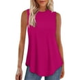 thumbnail image 2 of Bovemsi High Neck Tank Tops for Women Loose Fit Sleeveless Top Summer Clothes Womens Tunic Tops To Wear with Leggings, Pink Women's Summer Tank Tops, XL, 2 of 8
