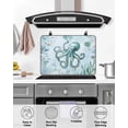 thumbnail image 5 of nqOlkjepod Large Induction Cooktop Protector Mat 36"x21", Coastal Octopus Stove Top Covers for Electric Stove, Cyan Nautical Fish Shells Seaweeds Stove Burner Cover Mats, Glass Top Stove Cover, 5 of 8