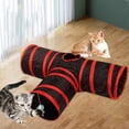 thumbnail image 4 of Tunnel pour Chat Pliable Léger Résistant aux Rayures Tunnel pour Chat Rouge Noir, 4 of 9