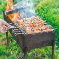 thumbnail image 4 of Bxaolu 10-Piece Cloth Bag Grilled Skewers – Stainless Steel Large Flat BBQ Skewers for Outdoor Grilling, Lamb Skewers, 4 of 9