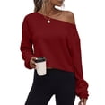 thumbnail image 5 of Msgweeeg Off-Shoulder Pullover Sweatshirt, Lightweight, Women's S-XXXL, 5 of 8