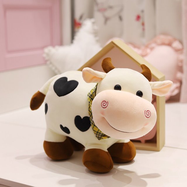 Recién llegado, muñeco de peluche de vaca de Chocolate de 25/30/45cm, juguete suave superbonito de alta calidad, regalo de cumpleaños y Navidad para niños zhangyuxiang LED