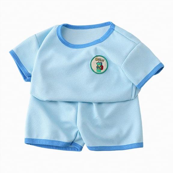 CAUYDY Toddler Baby Boys Summer Clothes Kid Outfits Short Sleeves T-Shirt Tops Shorts Cute Outfits Set For Kid Summer Outfits 3t 4t 5t 6t 7t 8t 9t 10t 11t (Sizes 4-5 Years,H03-Blue)