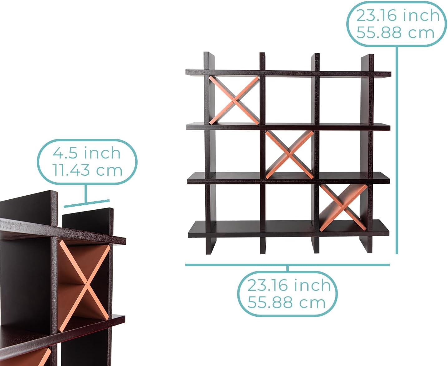 Comfify Cast Iron Tic-Tac-Toe Toilet Paper Holder, Freestanding or Wall Mounted, Dark Brown