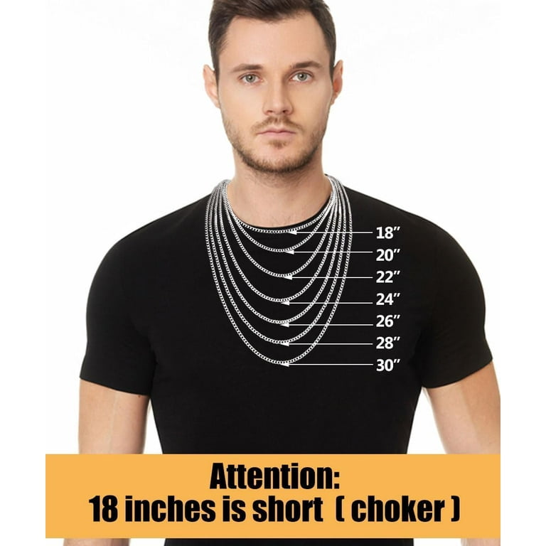 Initial A-Z Letter Pendant Necklace for Men 18K Gold Plated