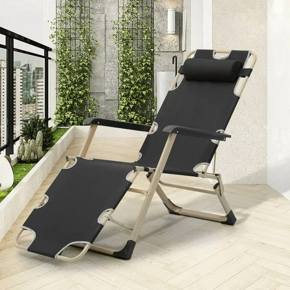 Premium Black Deck Chair Adirondack Style High Back Ergonomic Design Outdoor Lounge Seating for Garden Patio Poolside