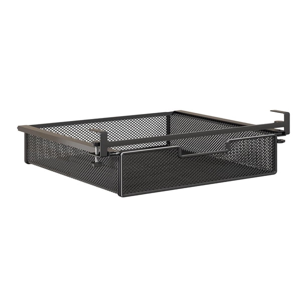 Cesta de almacenamiento invisible para debajo del cajón, caja de almacenamiento, accesorios de oficina, deslizante Negro L