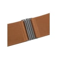 thumbnail image 2 of INSPIRE CHIC Women's Metal Interlock Buckle Stretchy Belts, Fashion Vintage Elastic Waistband for Dresses Coats 25.6x3.0" Brown, 2 of 7