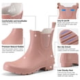 thumbnail image 5 of Women's Waterproof Chelsea Rain Boots, Slip-Resistant Rubber Garden Shoes, Pink, Size 8, 5 of 6