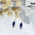 thumbnail image 3 of Modern Long Icicle Blue Lapis Inlay Sterling Silver Dangle Earrings, 3 of 5