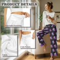 thumbnail image 6 of Psesaysky Women's Wide Leg Pants Skull Purple Rose Print Trendy Fall Clothes Elastic High Waisted Casual Lounge Palazzo Pant Trousers with Pockets, Size S, 6 of 7