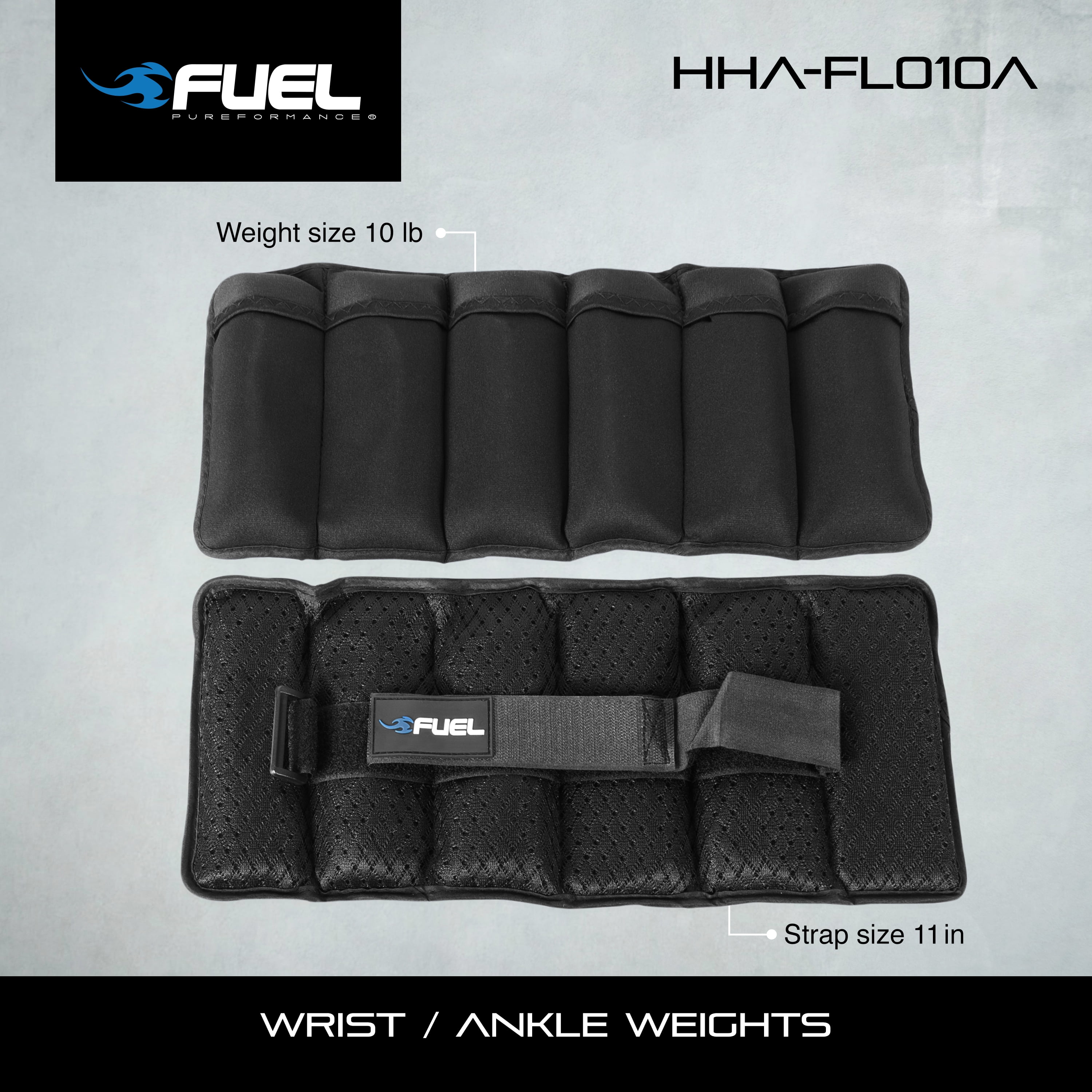 Sports 20-Pound Pair Black Fuel Pureformance Adjustable Wrist/Ankle Weights 