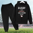 thumbnail image 3 of Baby Outfits Letter Printed American Football Fans Sports Rugby Activity Gift Boy Clothes Black 11 Years-12 Years, 3 of 3