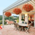 thumbnail image 4 of Artificial Faux Hanging Plants Flowers Basket Outdoor Porch Garden Spring Decoration,Fake Silk Daisy in Planter Realistic UV Resistant for Outside Home Patio Balcony Yard(Multicolor), 4 of 5