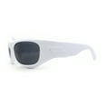 thumbnail image 3 of Runway Trend Exaggerated 90s Plastic Wrap Sport Plastic Sunglasses White Black, 3 of 4
