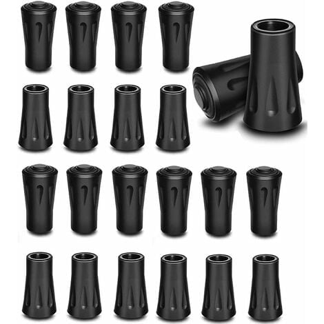 30 uds/15 pares de puntas de bastón para caminar de 11mm, puntas de bastón de senderismo, puntas de bastón nórdico para protección de bastones de senderismo adecuadas para la mayoría