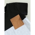 thumbnail image 6 of LMLYSoH 2Pcs Toddler Boy Summer Outfits, Short Sleeve Contrast Color T-Shirt + Pocket Shorts Set, 6 of 9