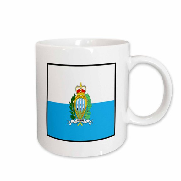 3drose, Photo of San Marino Flag Button, 11oz Mug