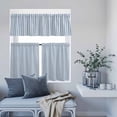 thumbnail image 6 of 3 Piece Kitchen Curtains and Valances Set Blue Striped Cafe Curtains 24 Inch Length Modern Simple Farmhouse Beige Vintage Valance & Tier Curtain for Living Room Bedroom Small Window 54"x18"+27"x24"*2, 6 of 6