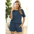thumbnail image 3 of Summer Women's Short-sleeved Shorts Home Wear Solid Color Casual Two-piece Suit, 3 of 6