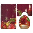 thumbnail image 1 of ABPHQTO Velas rojas Juego de alfombras de baño de 3 piezas Alfombra de baño Alfombra de contorno y tapa de inodoro, 1 of 2