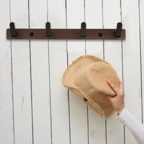 FRCOLOR Clothes Hook Wooden Wall Mount Hook Hanging 4-hook Coat Hanger Modern Hook