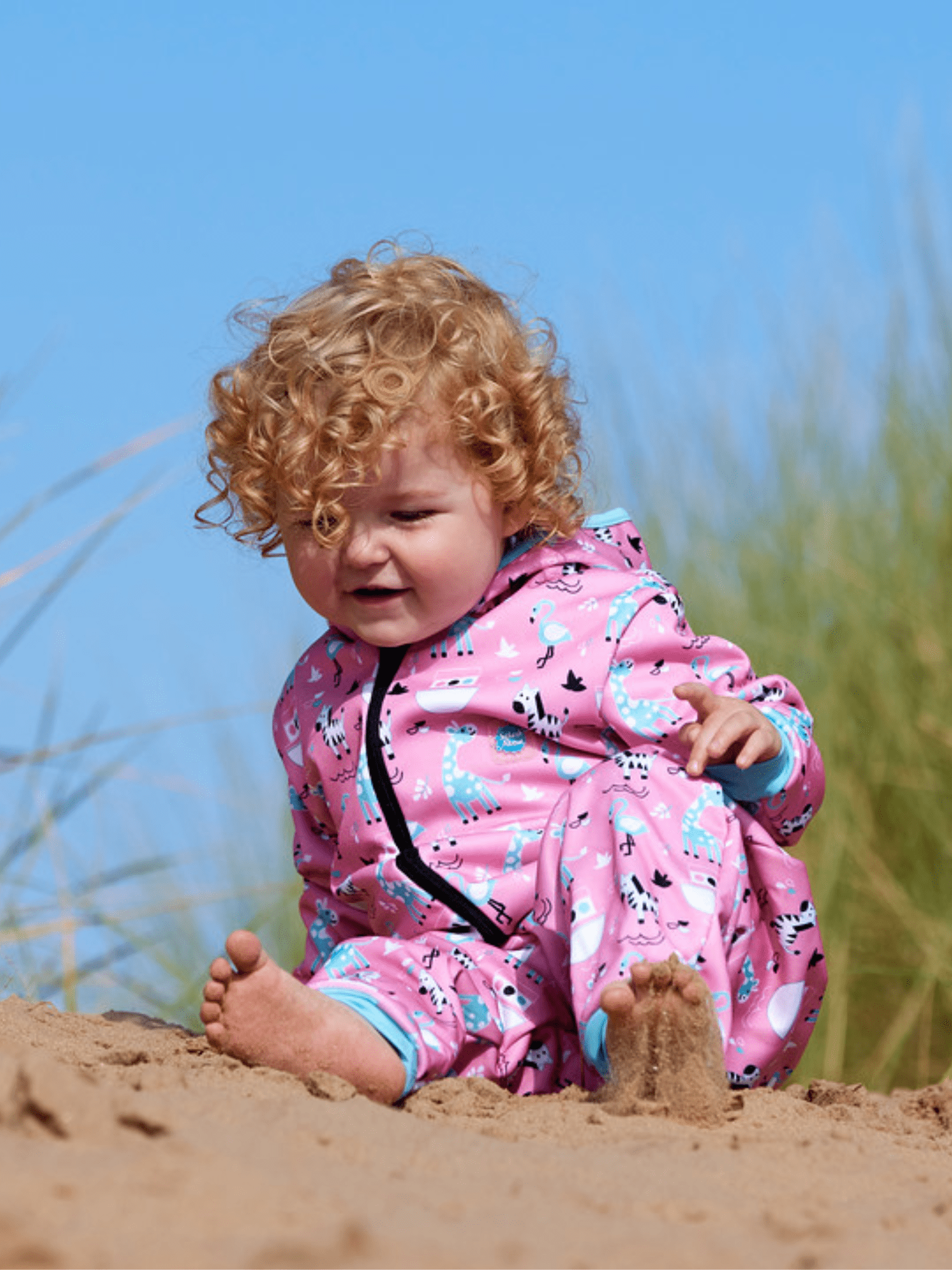 Splash About Girl's After Swimming Waterproof Onesie, Nina's Ark 6-12 Months