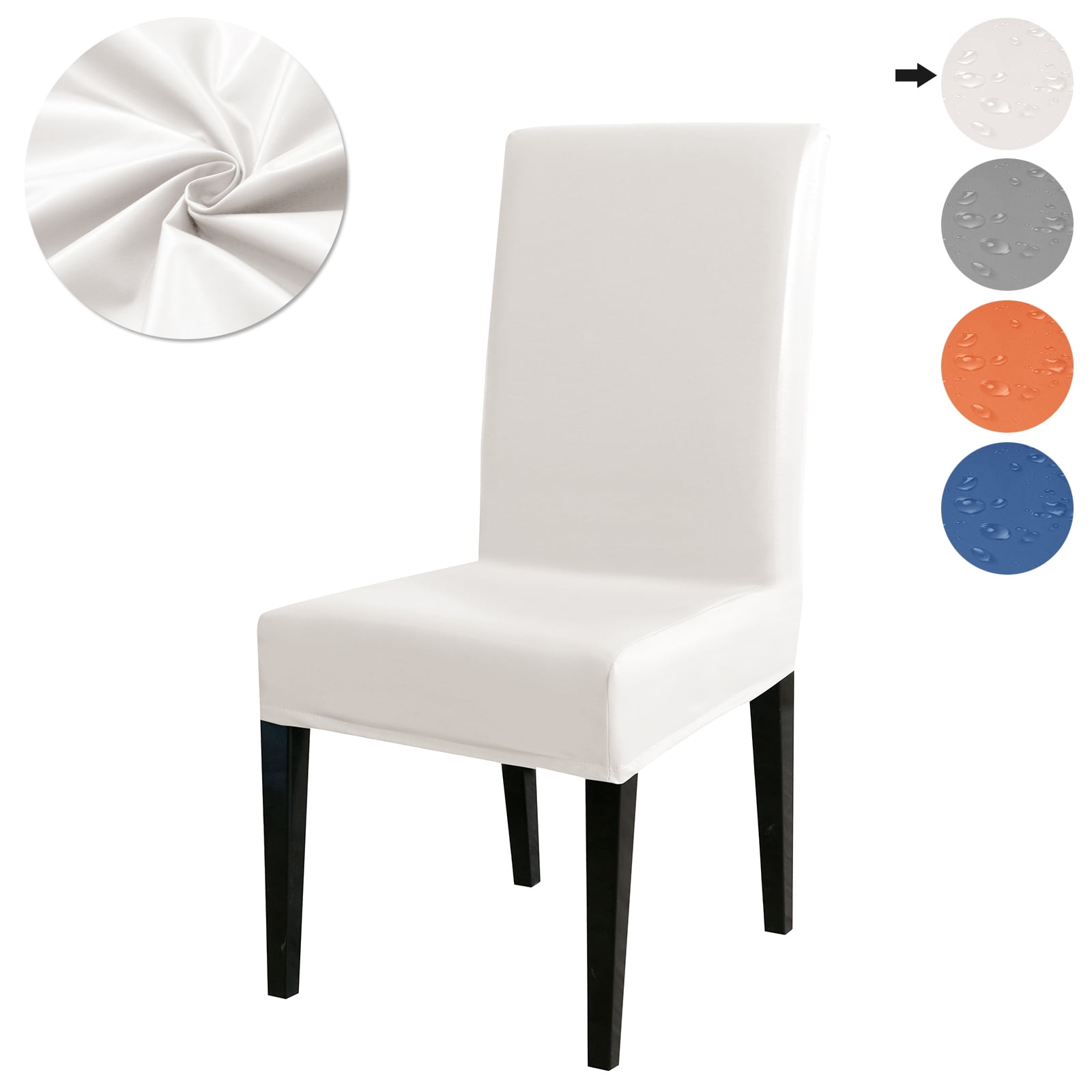 KBOOK PU Leather Dining Chair Covers Waterproof Solid Chair Slipcovers