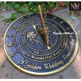 thumbnail image 6 of 50th Golden Wedding Anniversary Sundial Gift Heavy Duty Brass Home Decor Or Garden Present Idea for Parents, Grandparents, Friends, Couples 50 Years Marriage, 6 of 6