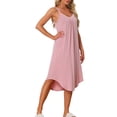 thumbnail image 4 of INSPIRE CHIC Women's Lounge Pajama Dress Sleepwear Nightdress Spaghetti Strap Cami Nightgowns S Pink, 4 of 6