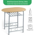 thumbnail image 5 of YEXJ 3-Piece Dining Room Table Set, Kitchen Table & Chair Sets for 2, Compact Table Set w/Steel Legs, Built-in Wine Rack for Breakfast Nook, Small Space, Apartment,31.5x21x29" (LxWxH)-Natural, 5 of 13