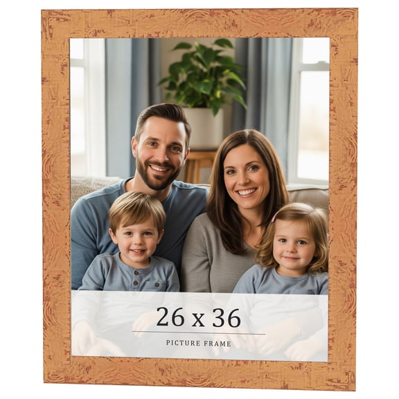 26x36 Frame Beige Real Wood Picture Frame Width 1.25 inches | Interior Frame Depth 0.5 inches |