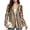 Brown Zebra Stripe, variant on Open Front Womens Blazer Jacket for Dinner Office, Cow Print Polyester Fabric with Pockets Lady Blazer Notched Lapel Womens Suit Jacket, Size Medium