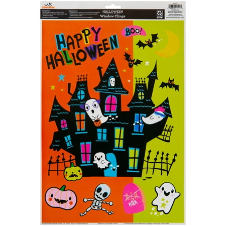 Haunted House Window Cling, Multicolor, 11" x 17.5", Halloween by Way To Celebrate