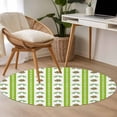 thumbnail image 4 of Saint Patrick's Day Round Area Rug 4Ft Washable Circle Rugs for Bedroom Dining Room, Rainbow Clovers Green Striped Dots Non-Slip Carpet Floor Mats Indoor Outdoor Carpet Runner Aesthetic Home Decor, 4 of 8
