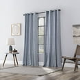 thumbnail image 5 of Archaeo Fringe Stripe 100% Cotton Grommet Top Curtain, 50"x96", 50"x96", Blue, 5 of 6