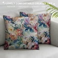 thumbnail image 3 of GOSMITH Throw Pillow Covers Colorful Flowers on Cream Pillow Cover Cream Color Pillowcover Soft Double Side Print Sofa Square Throw Pillowcovers for Girls Friends Daughter Niece Women White, 3 of 5