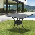 Outsunny 36" x 36" Square Metal Patio Bistro Table with Umbrella Hole