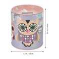 thumbnail image 4 of Cartoon Piggy Bank Owl Pattern Coin Container Kids Money Bank Tinplate Coin Jar, 4 of 4