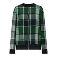 thumbnail image 5 of Stichou Shackets for Women 2025 Fashion Casual Zip Up Flannel Plaid Jackets Long Sleeve Baggy Outwear Coat Fall Clothes Green L, 5 of 5